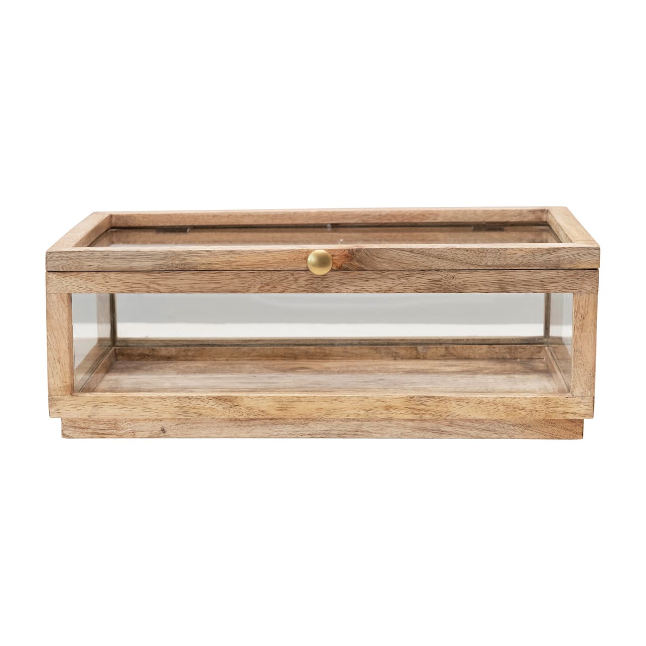 Hello Honey® 15" Mango Wood & Glass Display Box